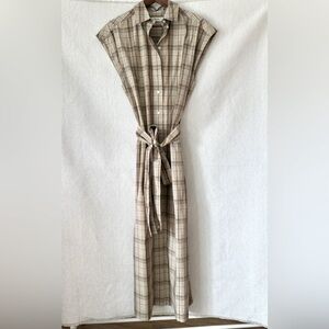Everlane Plaid Sleeveless Shirt Dress